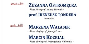 Afisz - 23.05.2017, recitale dyplomowe - Bednarska