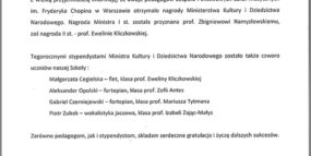 Nagrody i stypendia ministra kultury i dziedzictwa narodowego 2019