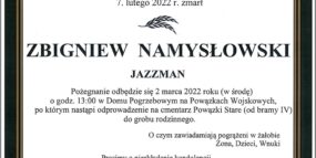 Zbigniew Namysłowski - nekrolog